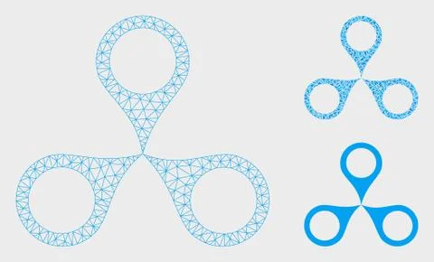 Map Markers Vector Mesh 2D Model and Triangle Mosaic Icon 库存插图