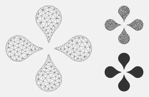 Map Markers Vector Mesh 2D Model and Triangle Mosaic Icon 库存插图