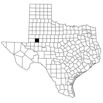 Map of Martin County in Texas state on white background. single County map .. Stock Illustration