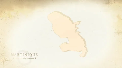 Map of Martinique Stock Footage 247463500