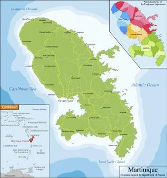 Map of Martinique Stock Illustration