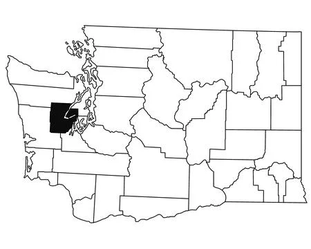 Map of Mason County in Washington DC state on white background. single Coun.. Stock Illustration