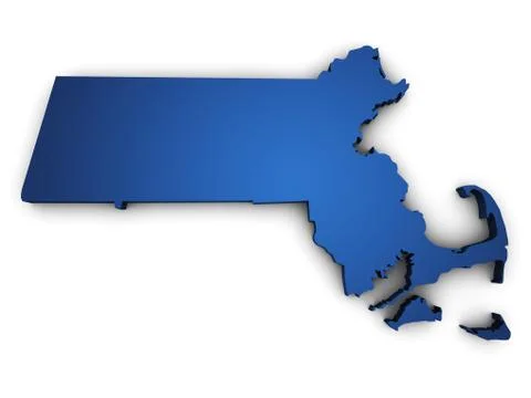 Map of massachusetts 3d shape Stock Illustration