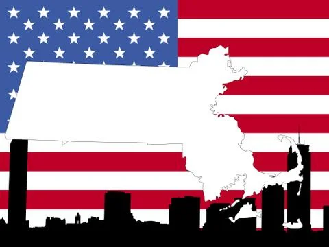 Map of massachusetts background Ilustración de archivo