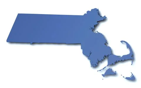 Map of Massachusetts - USA Stock Illustration