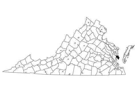 Map of Mathews County in Virginia state on white background. single County .. Stock Illustration