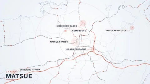 Map of Matsue Stock Footage 340994242