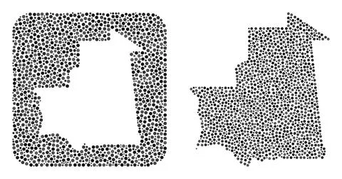 Map of Mauritania - Dot Mosaic with Stencil Stockillustratie