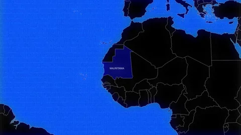 Map Of Mauritania Stock Footage 294578036