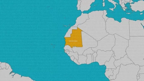 Map of Mauritania Stock Footage 295283128