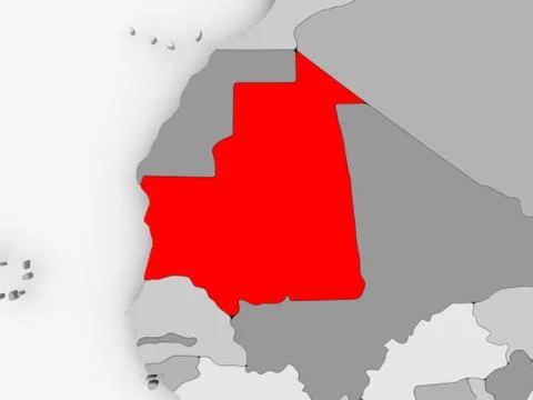 Map of Mauritania Stock Illustration