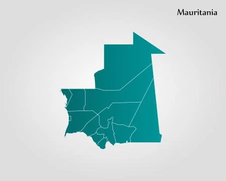 Map of Mauritania Stock Illustration