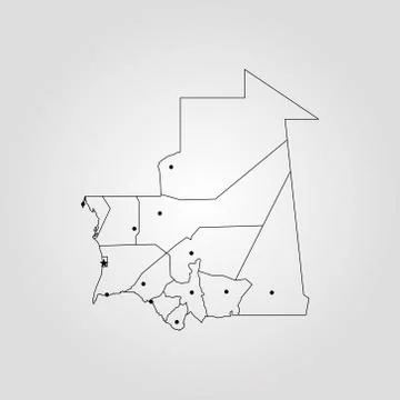 Map of Mauritania Stock Illustration