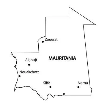 Map of Mauritania Stock Illustration