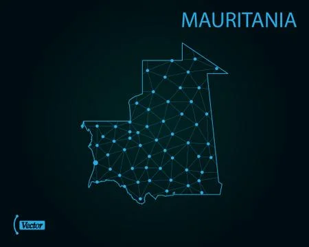 Map of Mauritania. Vector illustration. World map Stock Illustration