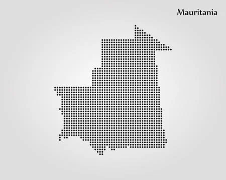 Map of Mauritania. Vector illustration. World map Stock Illustration