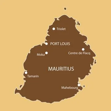 Map of mauritius Stock Illustration