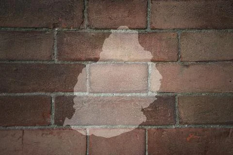 Map of mauritius on a old brick wall Stock Photos