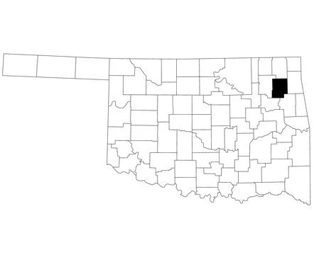 Map of Mayes County in Oklahoma state on white background. single County ma.. Stock Illustration