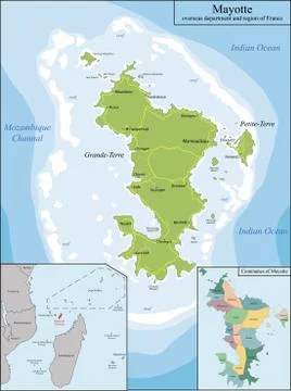 Map of Mayotte Stock Illustration