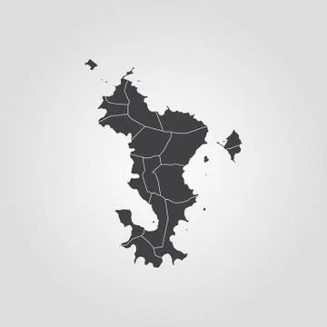 Map of Mayotte. Vector illustration. World map Stock Illustration