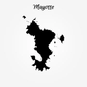 Map of Mayotte. Vector illustration. World map Stock Illustration