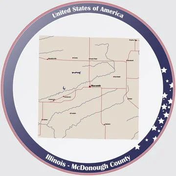 Map of McDonough County in Illinois Stock Illustration