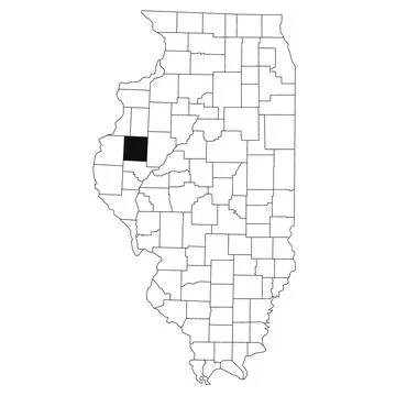 Map of McDonough County in Illinois state on white background. single Count.. Illustrazione stock