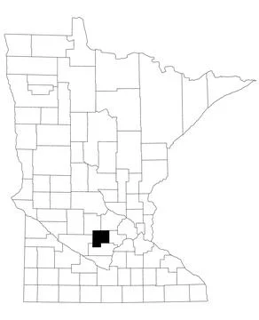 Map of McLeod County in Minnesota state on white background. single County .. Stock Illustration