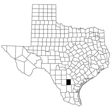 Map of McMullen County in Texas state on white background. single County ma.. Stock Illustration