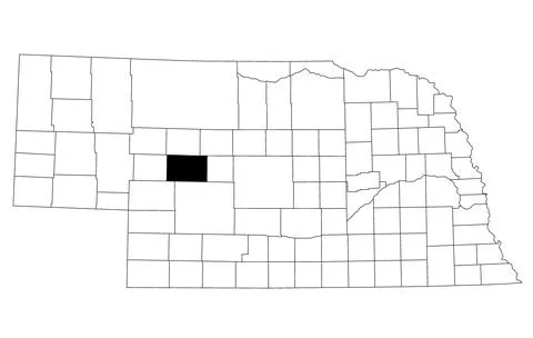 Map of McPherson County in Nebraska state on white background. single Count.. Stock Illustration