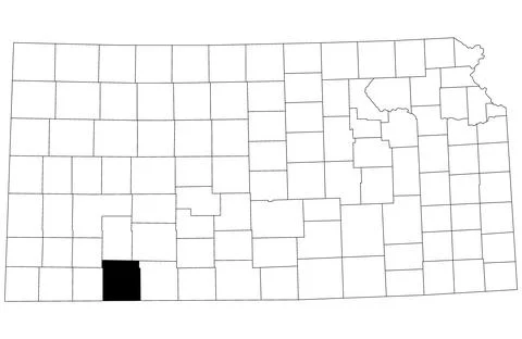 Map of Meade County in Kansas state on white background. single County map .. Stock Illustration