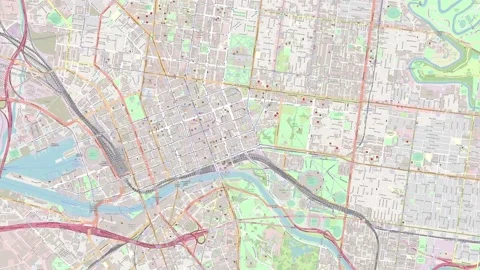 Map of Melbourne in Australia 库存影片 168887451