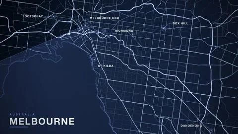 Map of Melbourne Stock Footage 340777511