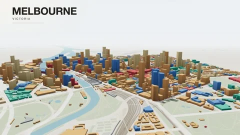 Map of Melbourne Stock Footage 341332980