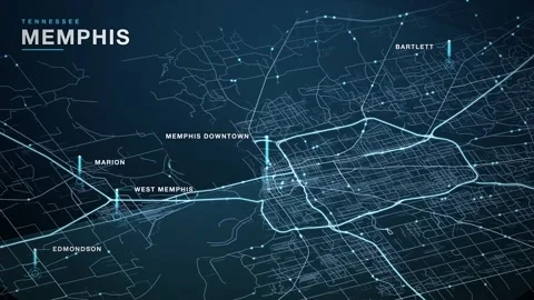 Map of Memphis Stock Footage 340890828