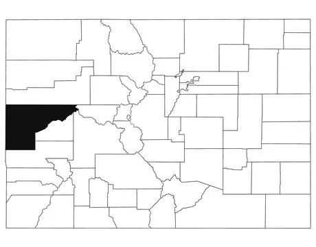 Map of mesa County in Colorado state on white background. single County map.. Stock Illustration