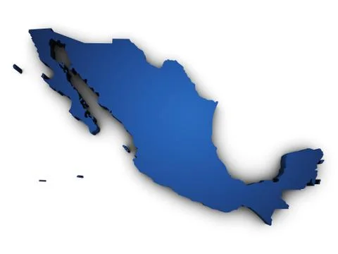 Map of mexico 3d shape Stock Illustration