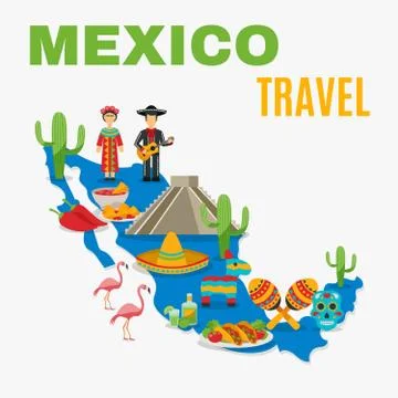 Map Mexico Background Stock Illustration