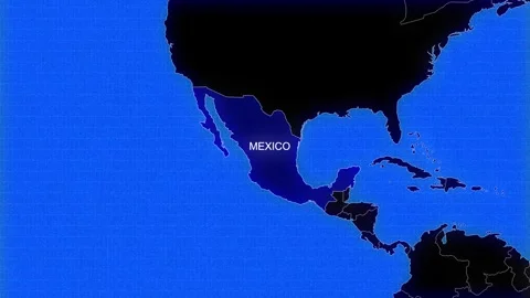 Map Of Mexico Stock Footage 294574960