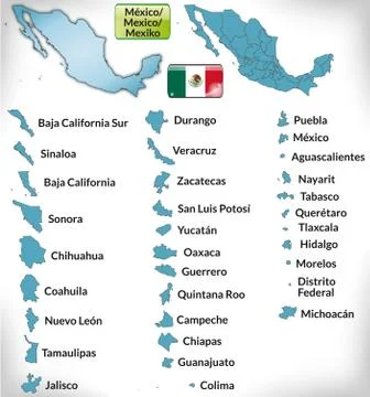 Map of mexico Stock Illustration