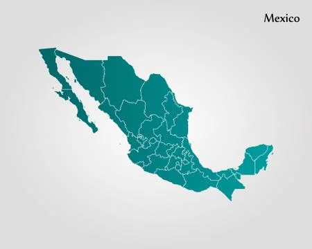 Map of Mexico Illustrazione stock