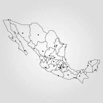 Map of Mexico Illustrazione stock