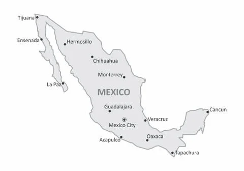 Map of Mexico Stock Illustration