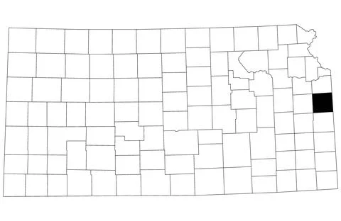 Map of Miami County in Kansas state on white background. single County map .. Stock Illustration