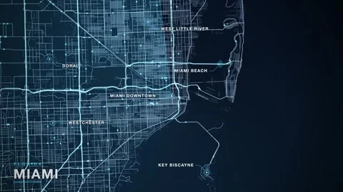 Map of Miami 動画素材 340890807