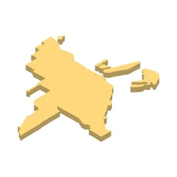 Map of Miami icon, isometric 3d style Illustrazione stock