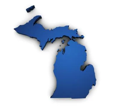 Map of michigan 3d shape Stock Illustration
