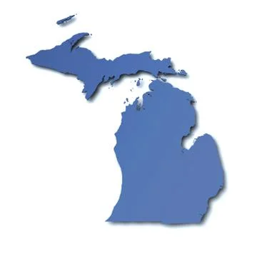Map of Michigan - USA Stock Illustration