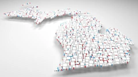 Map of Michigan - USA - Stock Illustration